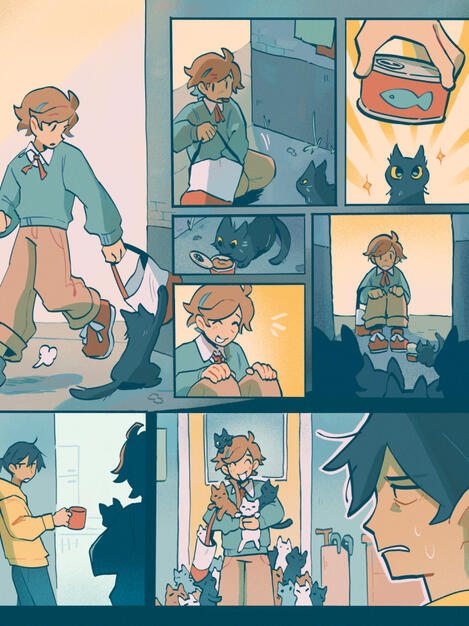 A short comic with a story told in one page